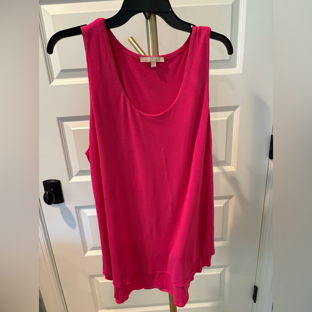 Joan Vass Pink Sleeveless Tank Top